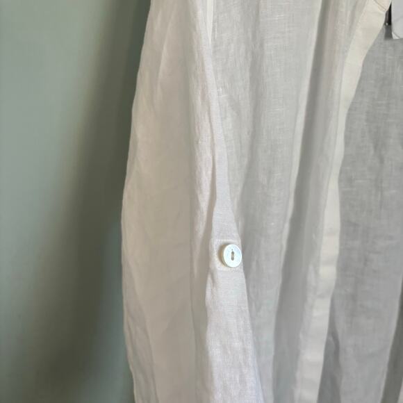 J Jill Linen White Open Front Duster NWT - Picture 2 of 5